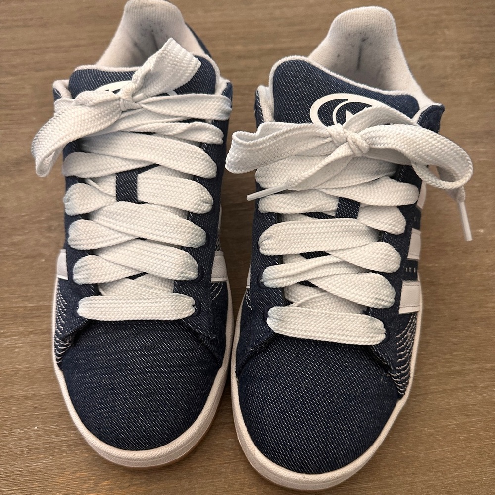 Adidas Campus Navy and White Sneakers - Picture 4 of 5